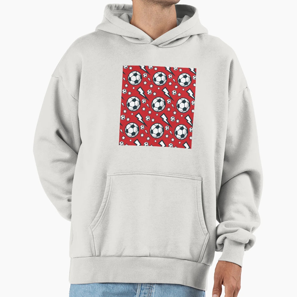 Soccer Ball Pattern Hoodie - Casual Everyday Wear for Adults - T-Shirt, Sweatshirt, Hoodie