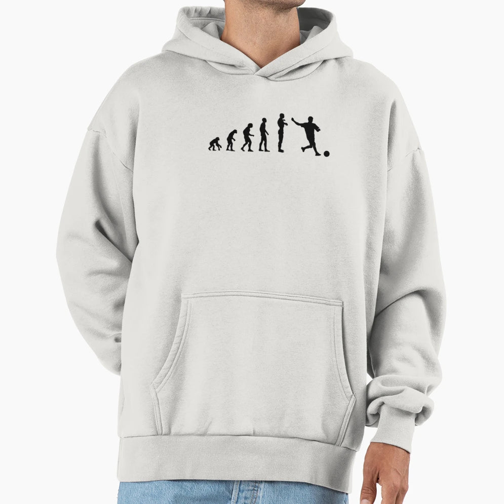 Evolution Soccer Player Hoodie - Minimalist Print Unisex - T-Shirt, Sweatshirt, Hoodie