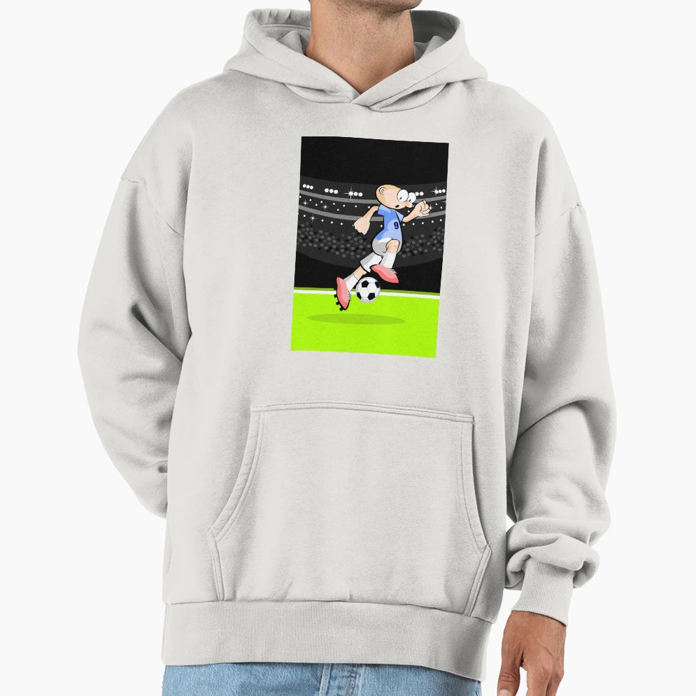 Soccer Player Running Ball Hoodie - Unique Graphic Men Women - T-Shirt, Sweatshirt, Hoodie