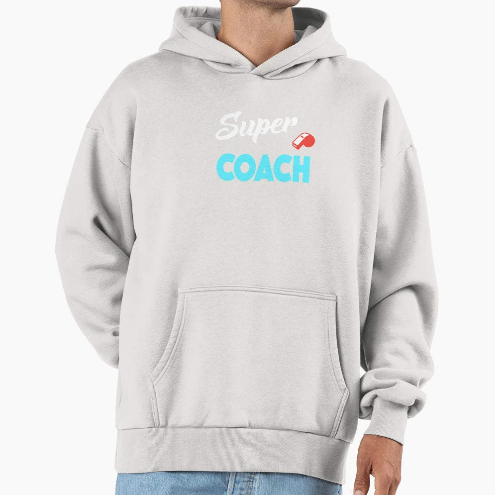 Super Coach Hoodie - Minimalist Print for Adults - T-Shirt, Sweatshirt, Hoodie