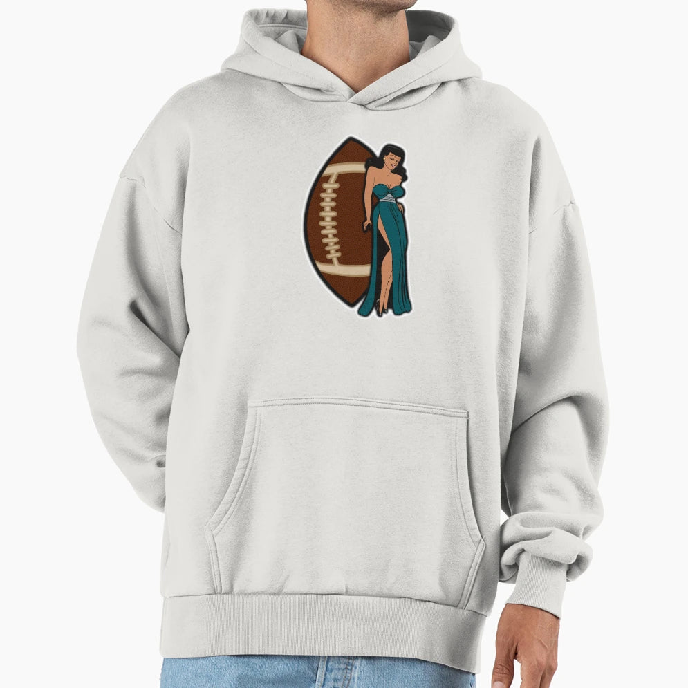 Philadelphia Football Babe Hoodie - Fun Novelty Design for Adults - T-Shirt, Sweatshirt, Hoodie