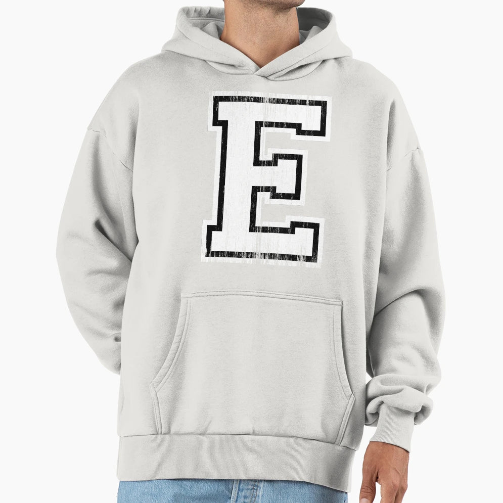 Big Varsity Letter E Hoodie - Novelty Apparel Unisex - T-Shirt, Sweatshirt, Hoodie