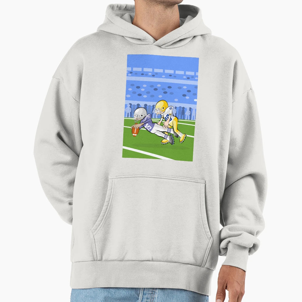 American Football Player Runs Fast Hoodie - Custom Art Print for Adults - T-Shirt, Sweatshirt, Hoodie