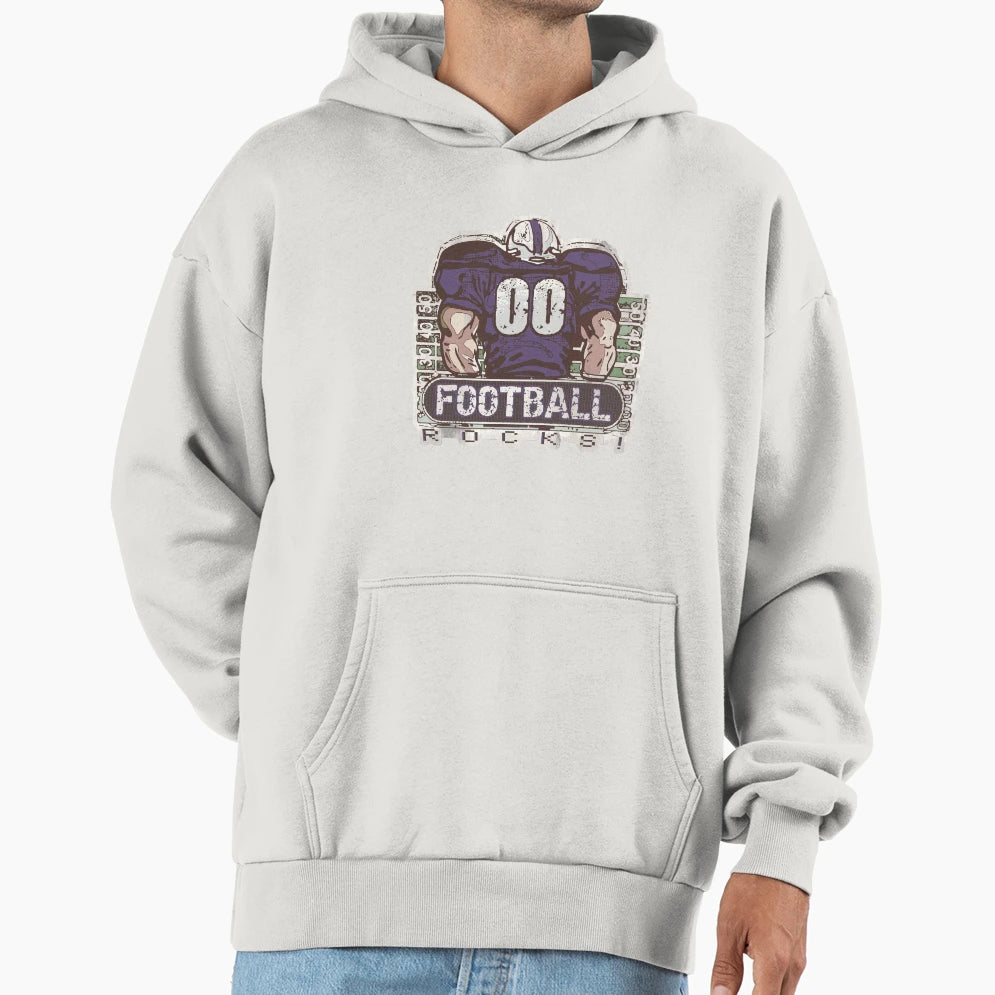 00 Football Rocks Purple Team Hoodie - Trendy Graphic for Adults - T-Shirt, Sweatshirt, Hoodie