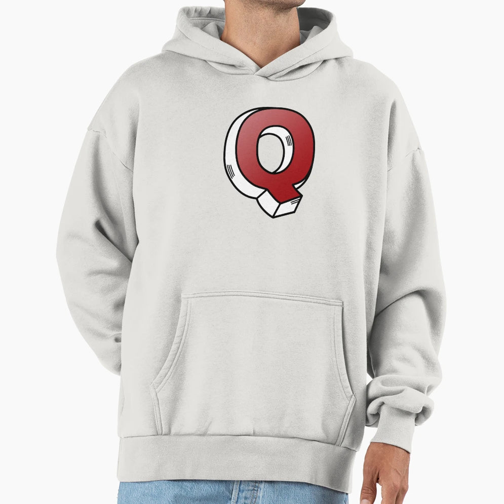 Letter Q Hoodie - Minimalist Print Men Women - T-Shirt, Sweatshirt, Hoodie