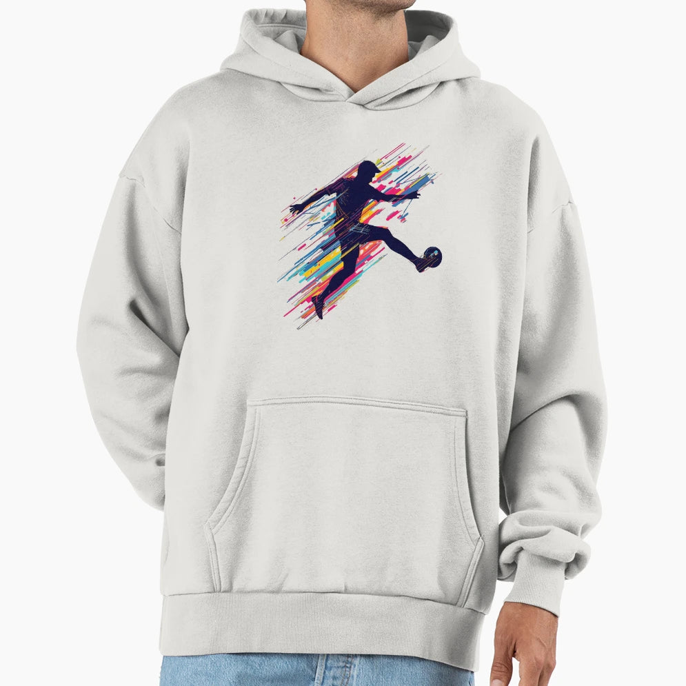 Rainbow Colour Streak Soccer Kick 1 Hoodie - Minimalist Print Unisex - T-Shirt, Sweatshirt, Hoodie