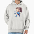 Happy Playing Football Blue Team Hoodie - Minimalist Print Men Women - T-Shirt, Sweatshirt, Hoodie