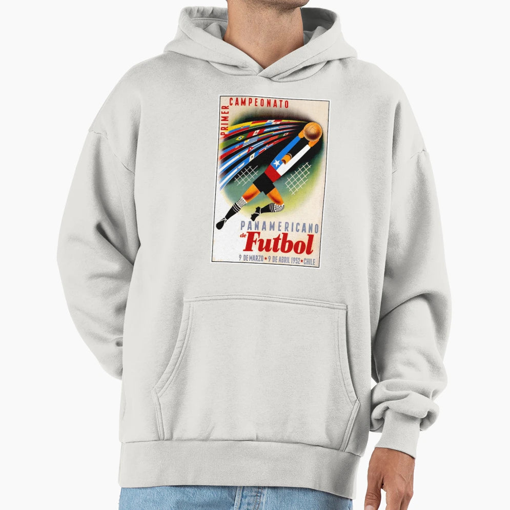 Panamerican Soccer Futbol Advertising Hoodie - Custom Art Print Unisex - T-Shirt, Sweatshirt, Hoodie