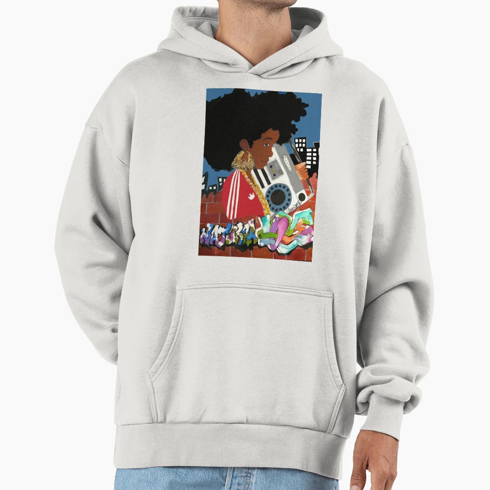 Old School Afro Hoodie - Streetwear Style for Adults - T-Shirt, Sweatshirt, Hoodie