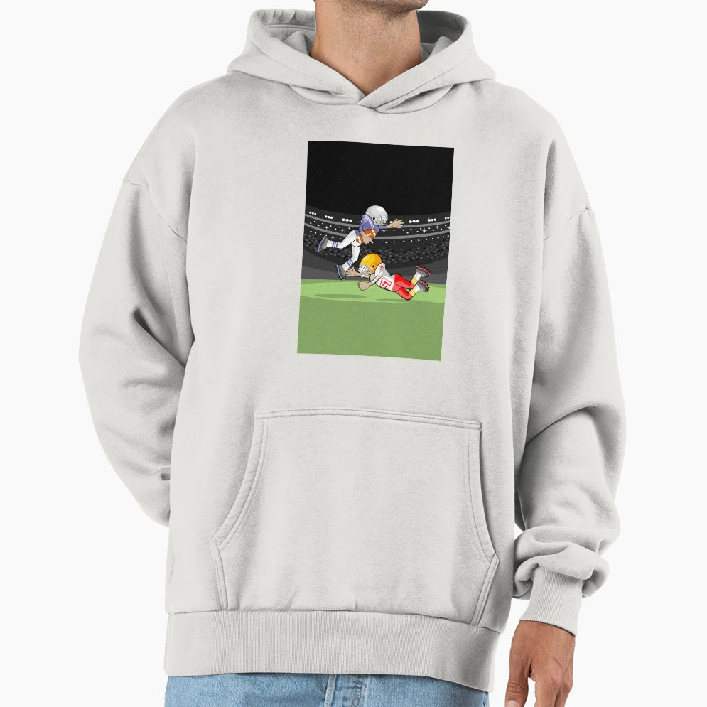 American Football Player Dodging Lock Hoodie - Graphic Print Men Women - T-Shirt, Sweatshirt, Hoodie