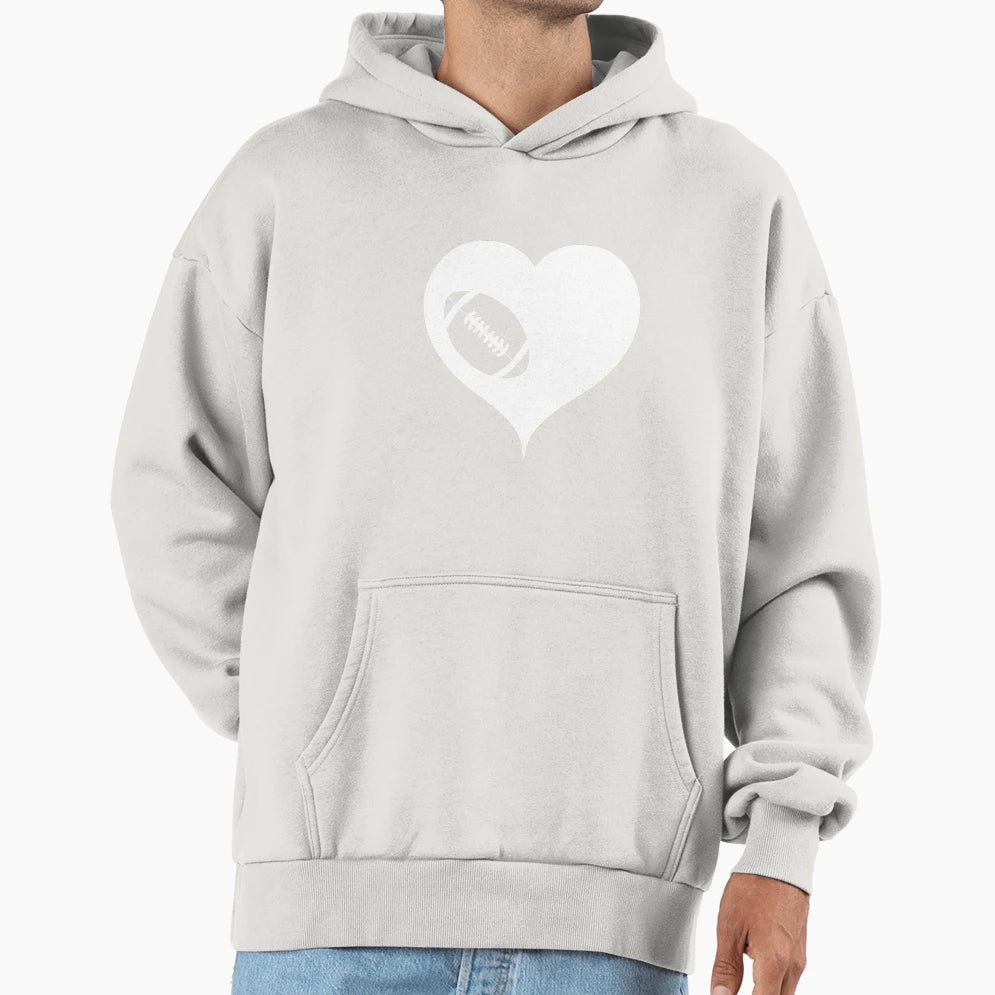 American Football Heart Hoodie - Streetwear Style Unisex - T-Shirt, Sweatshirt, Hoodie