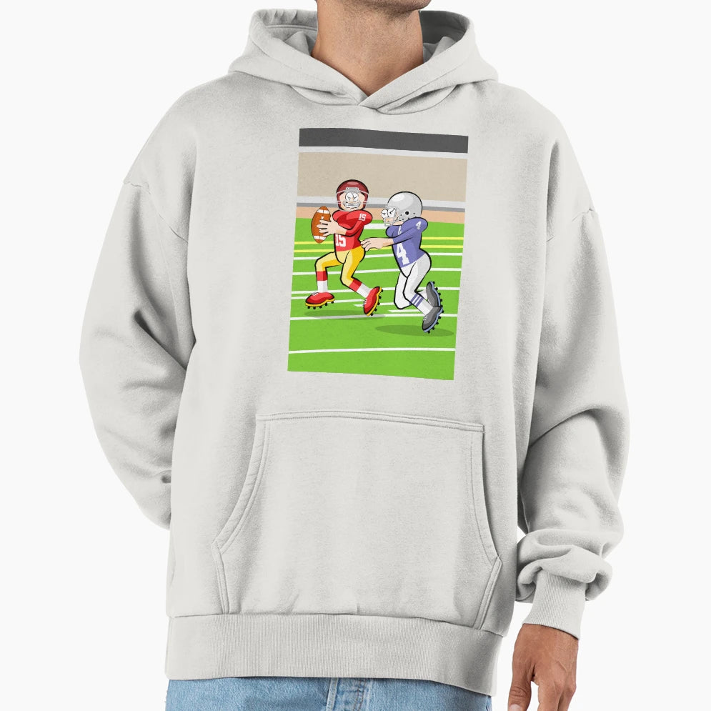 Two American Football Players Hoodie - Casual Everyday Wear for Adults - T-Shirt, Sweatshirt, Hoodie