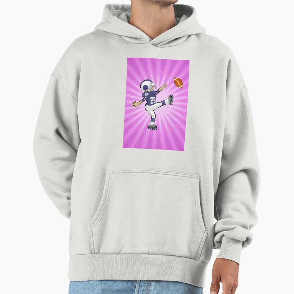American Football Kicking Ball Hoodie - Fun Novelty Design Men Women - T-Shirt, Sweatshirt, Hoodie