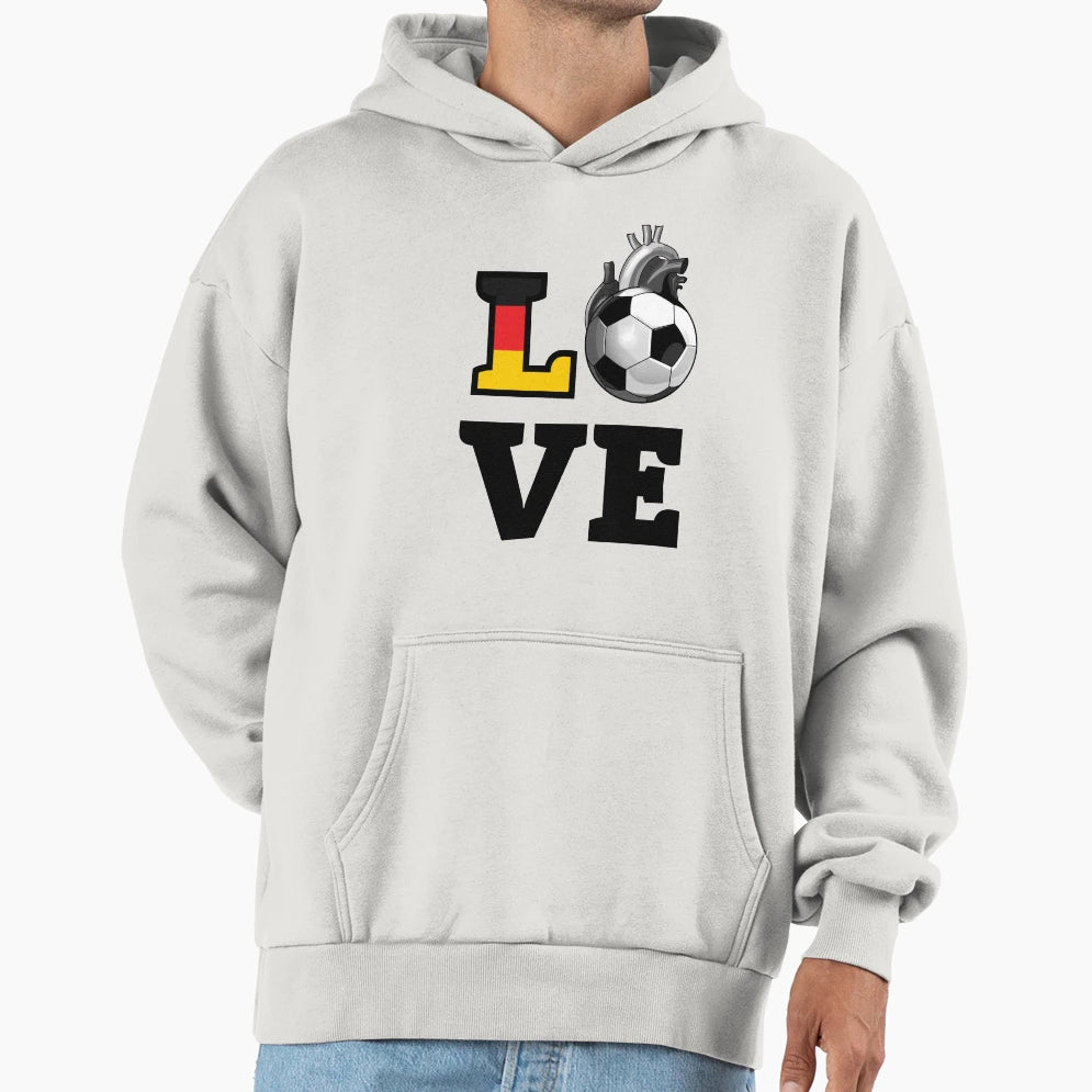 Love Soccer Hoodie - Fun Novelty Design for Adults - T-Shirt, Sweatshirt, Hoodie