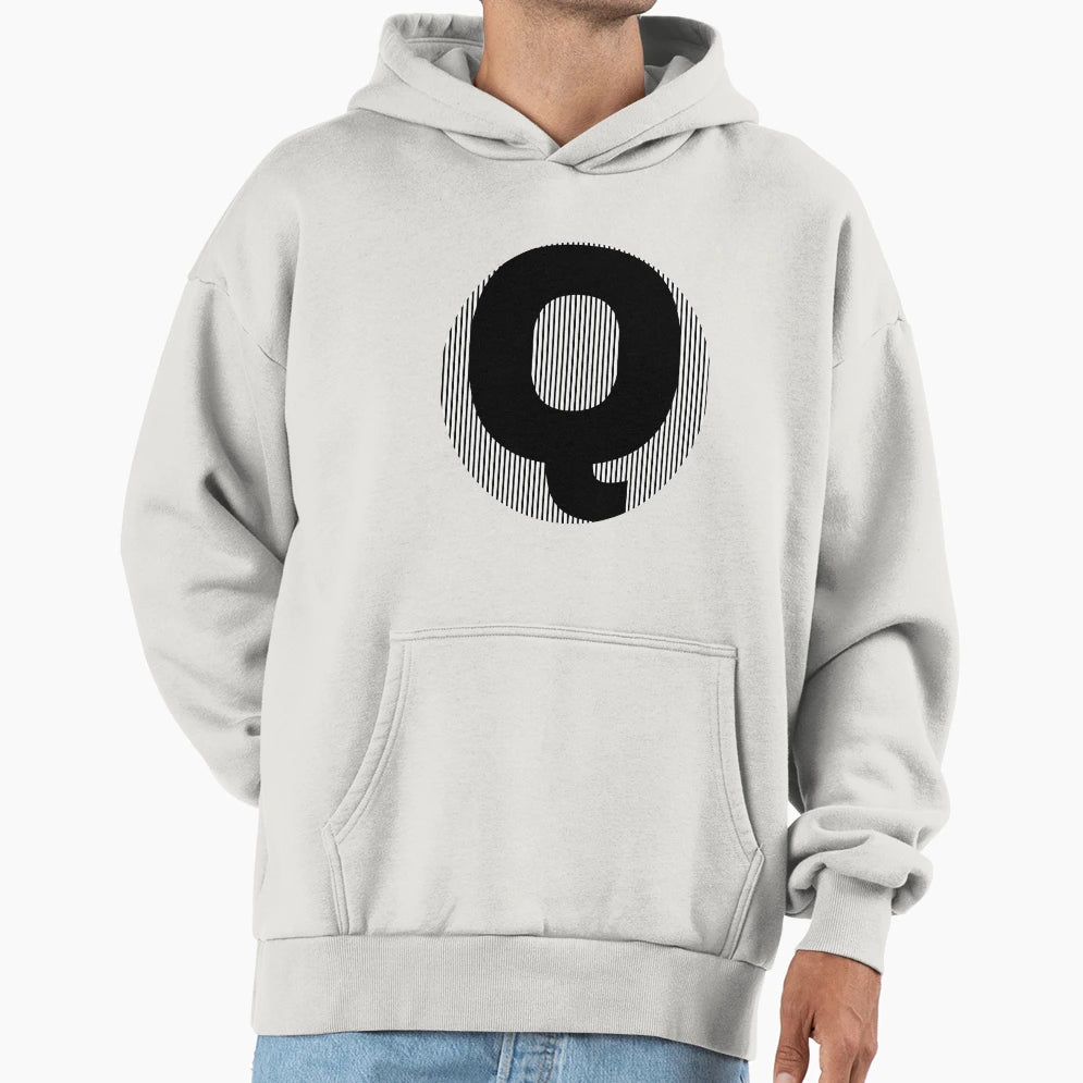 Letter Black Q Hoodie - Casual Everyday Wear Men Women - T-Shirt, Sweatshirt, Hoodie