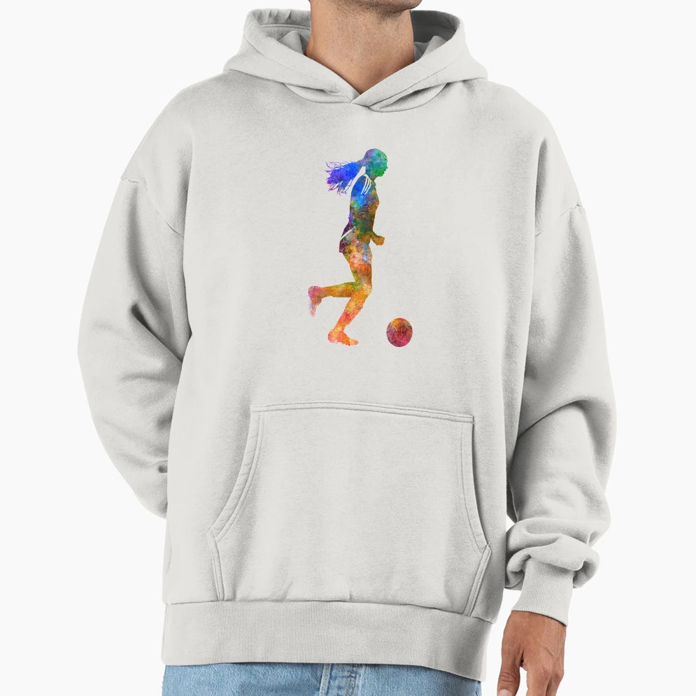 Playing Soccer Football Player Hoodie - Unique Graphic for Adults - T-Shirt, Sweatshirt, Hoodie