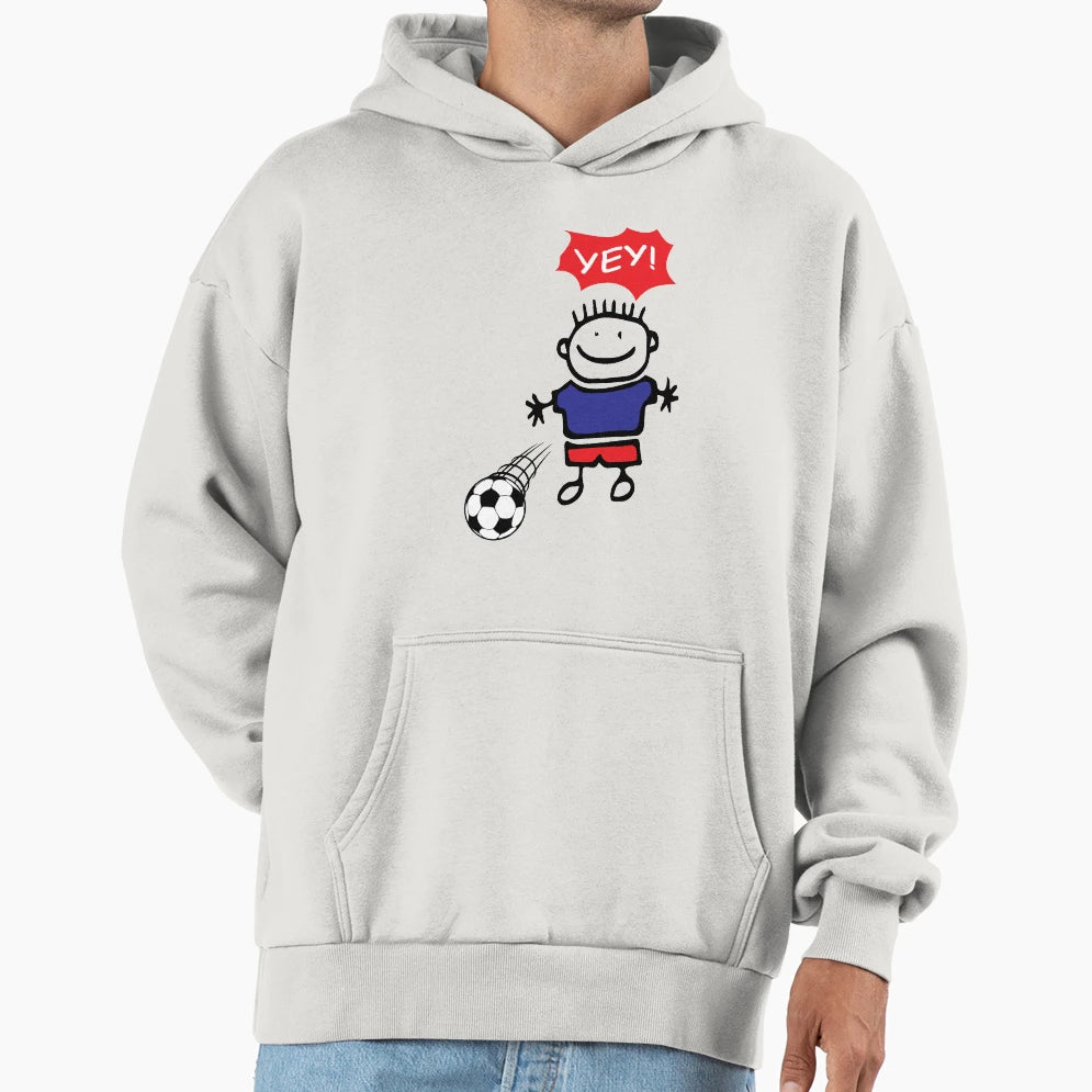 Football Plays Ball Yey Hoodie - Graphic Print Men Women - T-Shirt, Sweatshirt, Hoodie