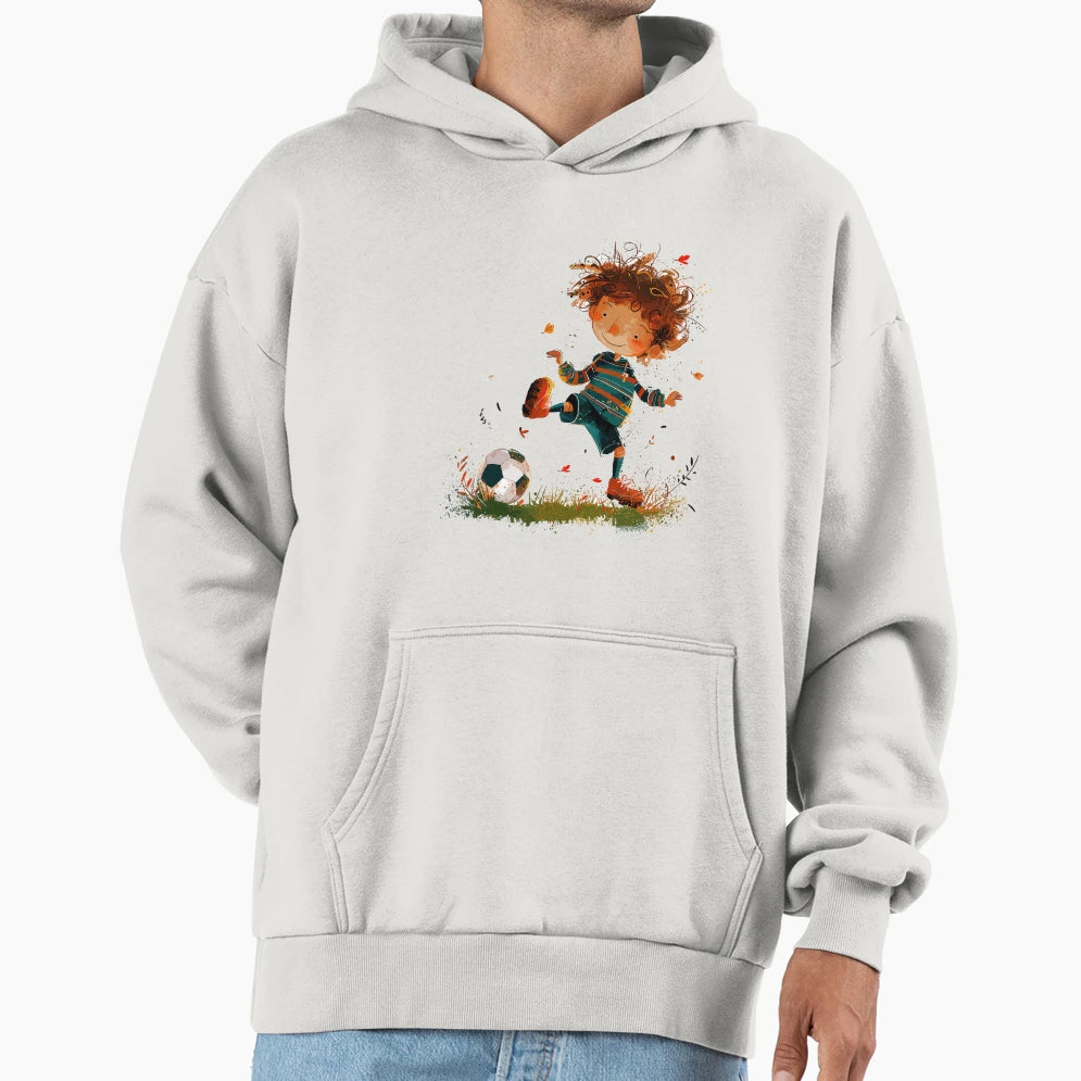 Little Playing Soccer Hoodie - Fun Novelty Design for Adults - T-Shirt, Sweatshirt, Hoodie