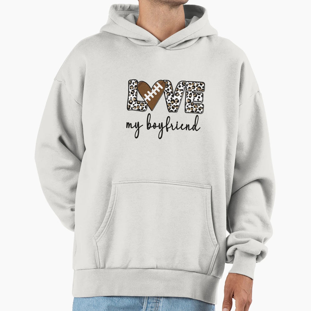 Proud Football Girlfriend Football Hoodie - Novelty Apparel Men Women - T-Shirt, Sweatshirt, Hoodie