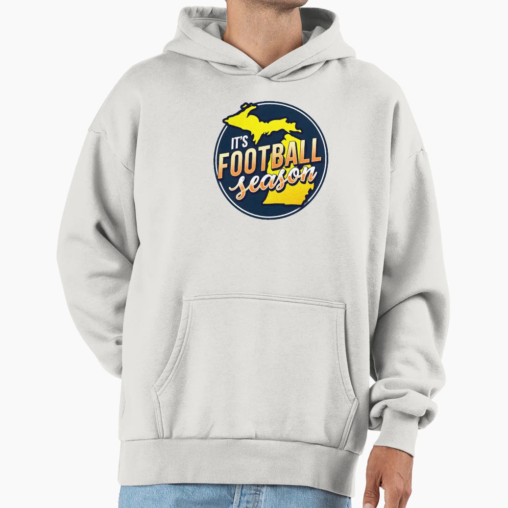 State Michigan Its Football Season Hoodie - Graphic Print for Adults - T-Shirt, Sweatshirt, Hoodie
