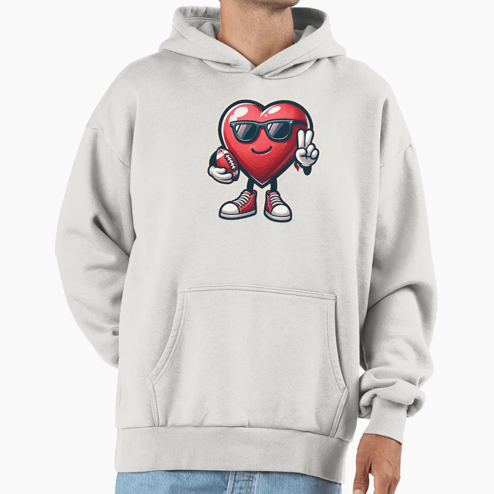 Heart American Football Valentines T-Shirt - Fun Novelty Design for Adults - T-Shirt, Sweatshirt, Hoodie