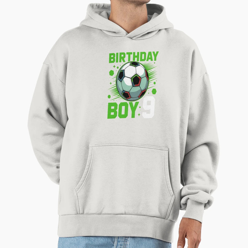 9Th Birthday 9 Years Old Soccer Lover Hoodie - Custom Art Print for Adults - T-Shirt, Sweatshirt, Hoodie