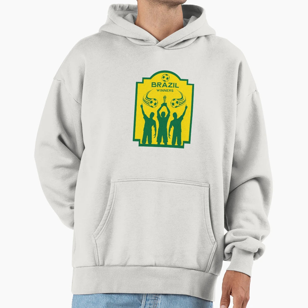 Brazil Football Winners Hoodie - Novelty Apparel for Adults - T-Shirt, Sweatshirt, Hoodie