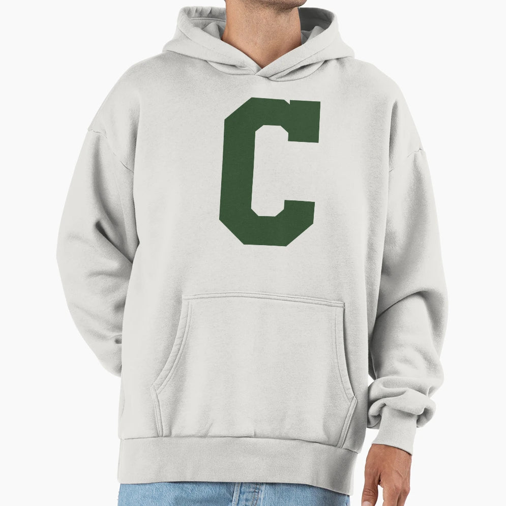 Alphabet Green C Sports Letter C Hoodie - Streetwear Style for Adults - T-Shirt, Sweatshirt, Hoodie