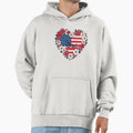 Copy Usa Football Heart Hoodie - Unique Graphic Unisex - T-Shirt, Sweatshirt, Hoodie