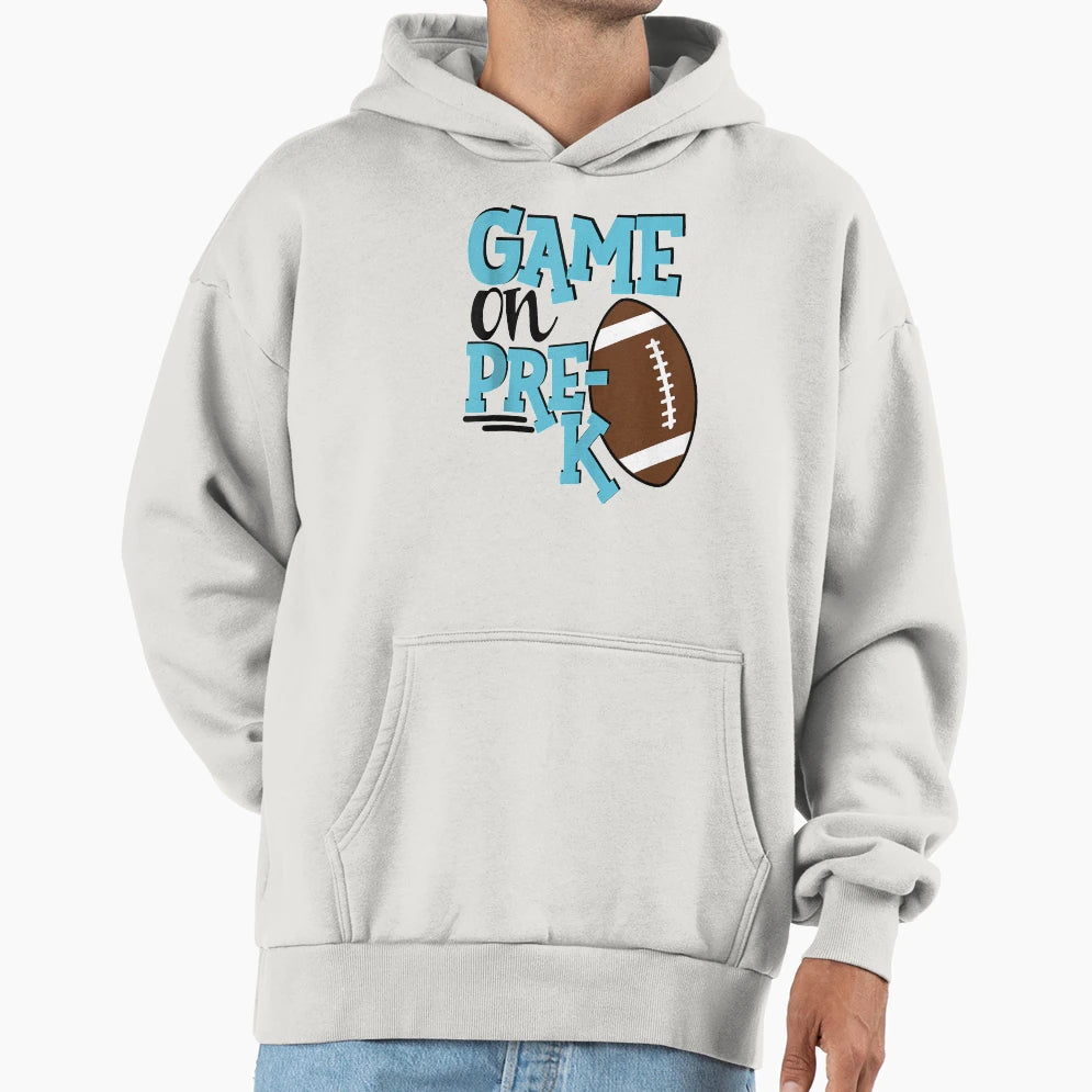 Pre K Football Sports 1St Day School Hoodie - Trendy Graphic for Adults - T-Shirt, Sweatshirt, Hoodie