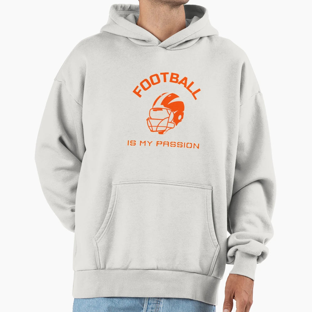 Football Is My Passion Football Gifts Hoodie - Trendy Graphic for Adults - T-Shirt, Sweatshirt, Hoodie