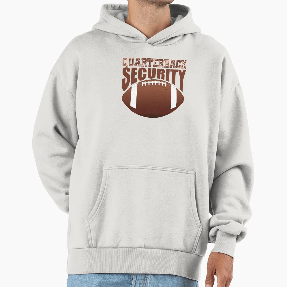 Quarterback Security Offensive Lineman Hoodie - Minimalist Print for Adults - T-Shirt, Sweatshirt, Hoodie