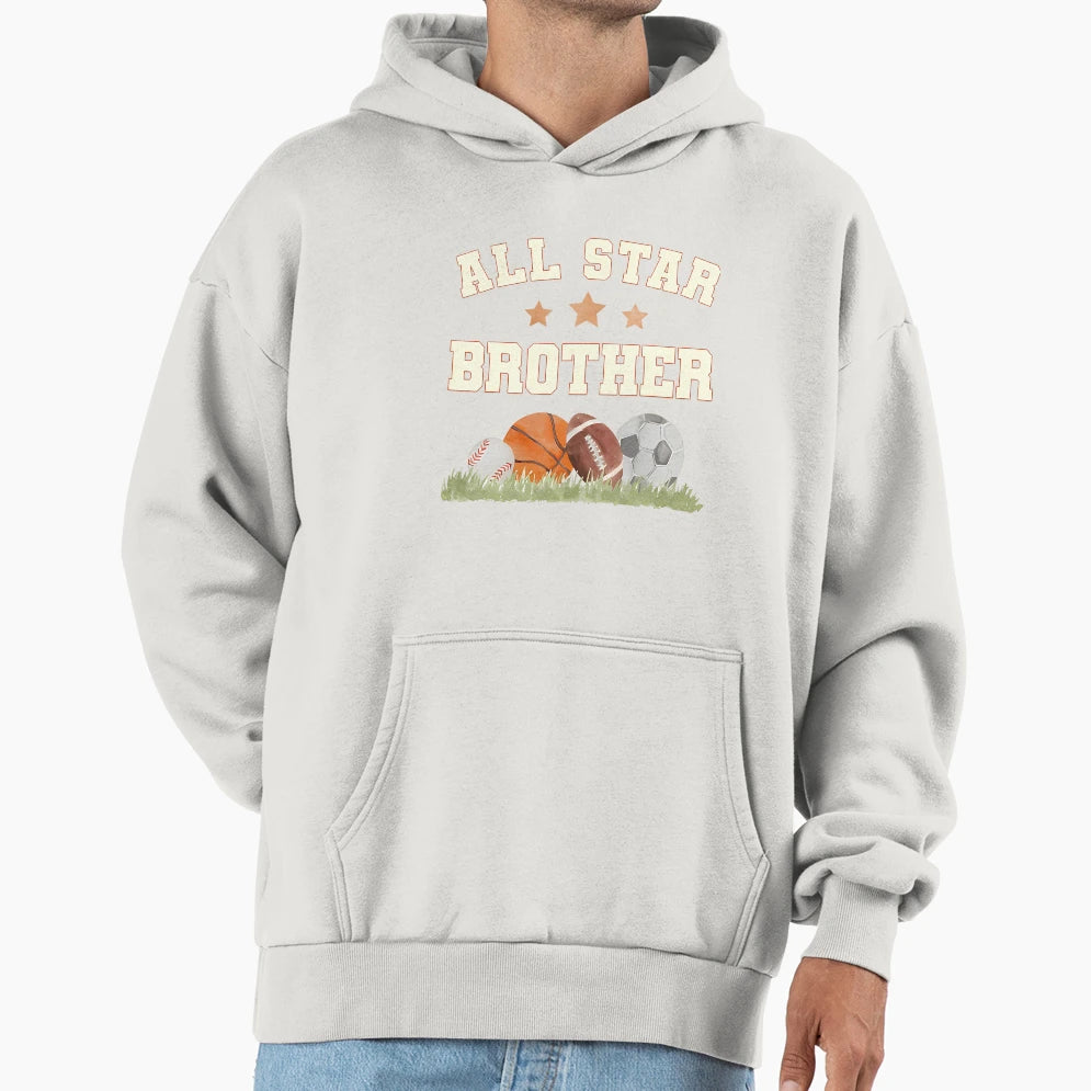 Brother Birthday Basketball Football Hoodie - Novelty Apparel for Adults - T-Shirt, Sweatshirt, Hoodie