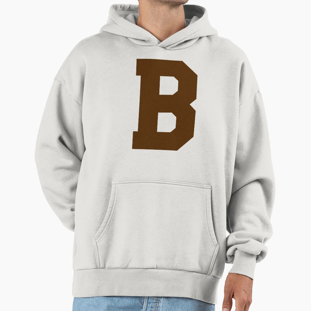Alphabet Brown B Sports Letter B Hoodie - Fun Novelty Design for Adults - T-Shirt, Sweatshirt, Hoodie