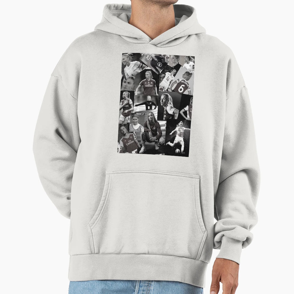 Leah Williamson Black And White Hoodie - Novelty Apparel for Adults - T-Shirt, Sweatshirt, Hoodie