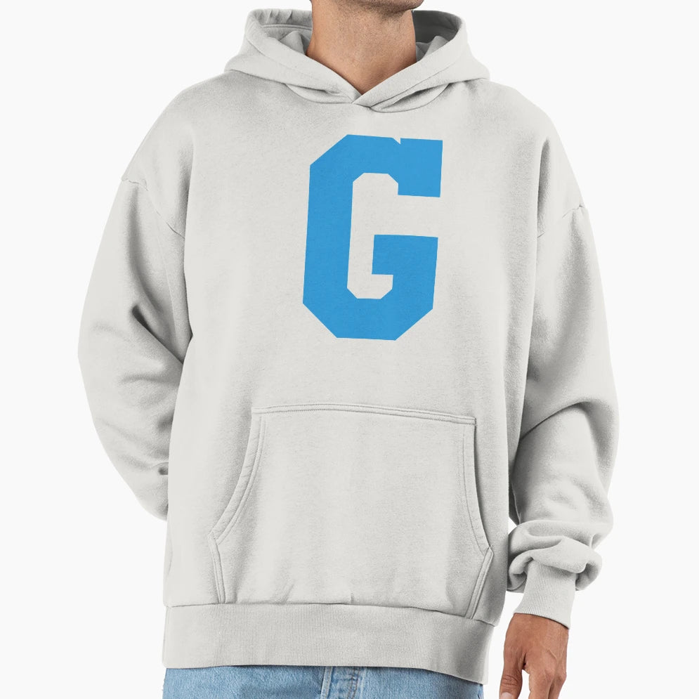 Alphabet Blue G Sports Letter G Hoodie - Minimalist Print Men Women - T-Shirt, Sweatshirt, Hoodie