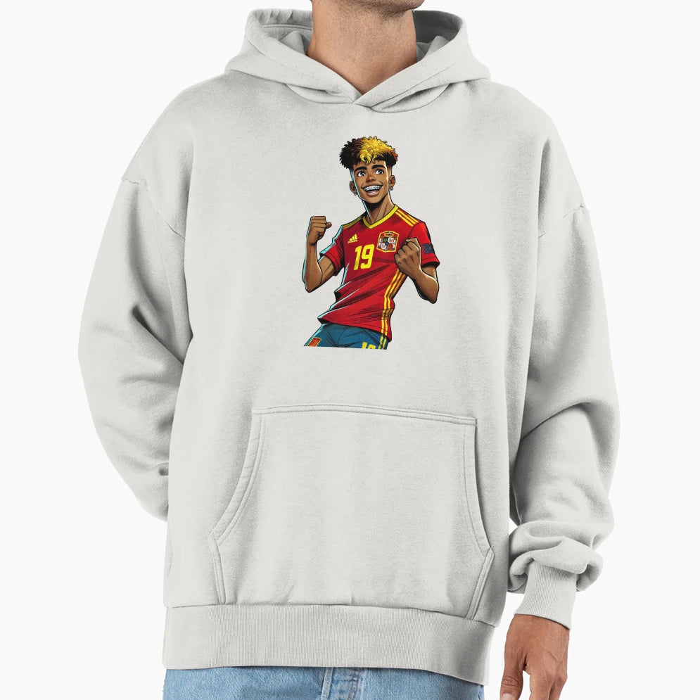 Lamine Yamal Comic Football Player Hoodie - Custom Art Print Men Women - T-Shirt, Sweatshirt, Hoodie