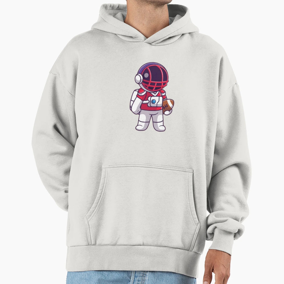 Astronaut And Football Fan Hoodie - Unique Graphic Unisex - T-Shirt, Sweatshirt, Hoodie