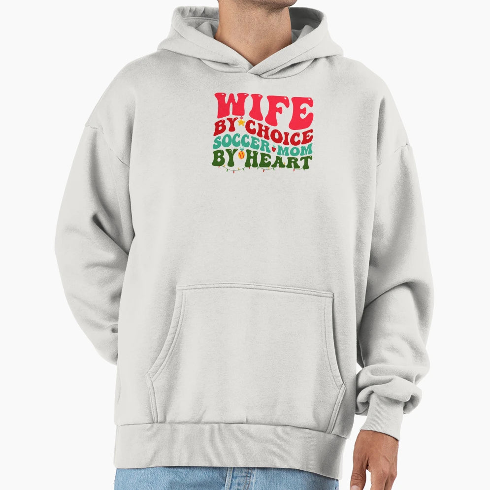 Wife Soccer Mom Mother Groovy Hoodie - Streetwear Style for Adults - T-Shirt, Sweatshirt, Hoodie