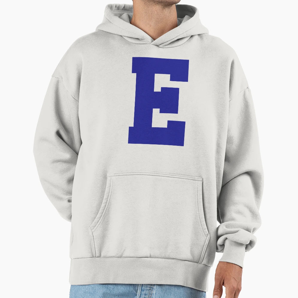 Alphabet Blue E Sports Letter E Hoodie - Casual Everyday Wear for Adults - T-Shirt, Sweatshirt, Hoodie