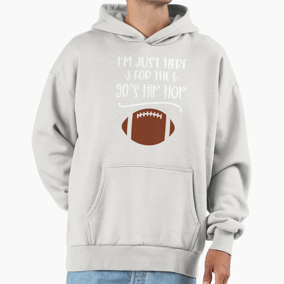 Im Just Here 90S Hip Hop Football T-Shirt - Minimalist Print Men Women - T-Shirt, Sweatshirt, Hoodie