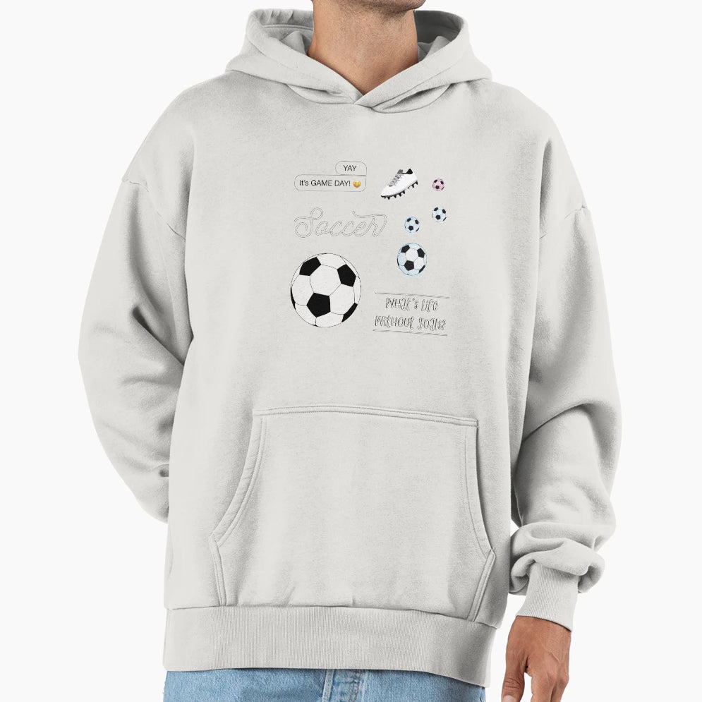 White Watercolor Soccer Pack Hoodie - Aesthetic Graphic Men Women - T-Shirt, Sweatshirt, Hoodie