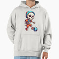 Skull Playing Football Hoodie - Trendy Graphic Unisex - T-Shirt, Sweatshirt, Hoodie