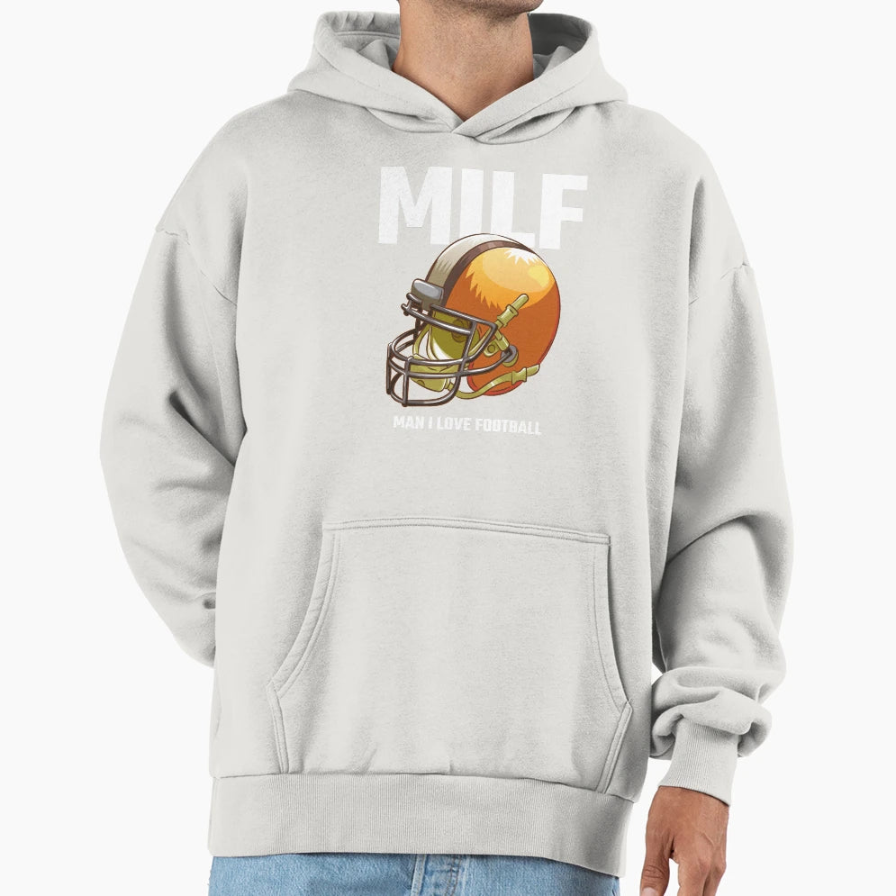 Milf I Love Football Funny Milf Hoodie - Novelty Apparel for Adults - T-Shirt, Sweatshirt, Hoodie
