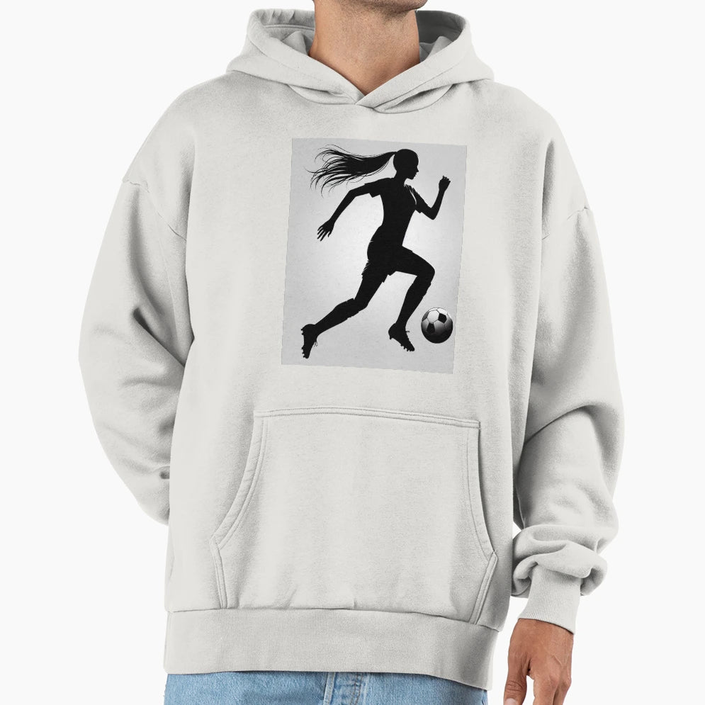 Soccer Player Running Ball Hoodie - Casual Everyday Wear for Adults - T-Shirt, Sweatshirt, Hoodie