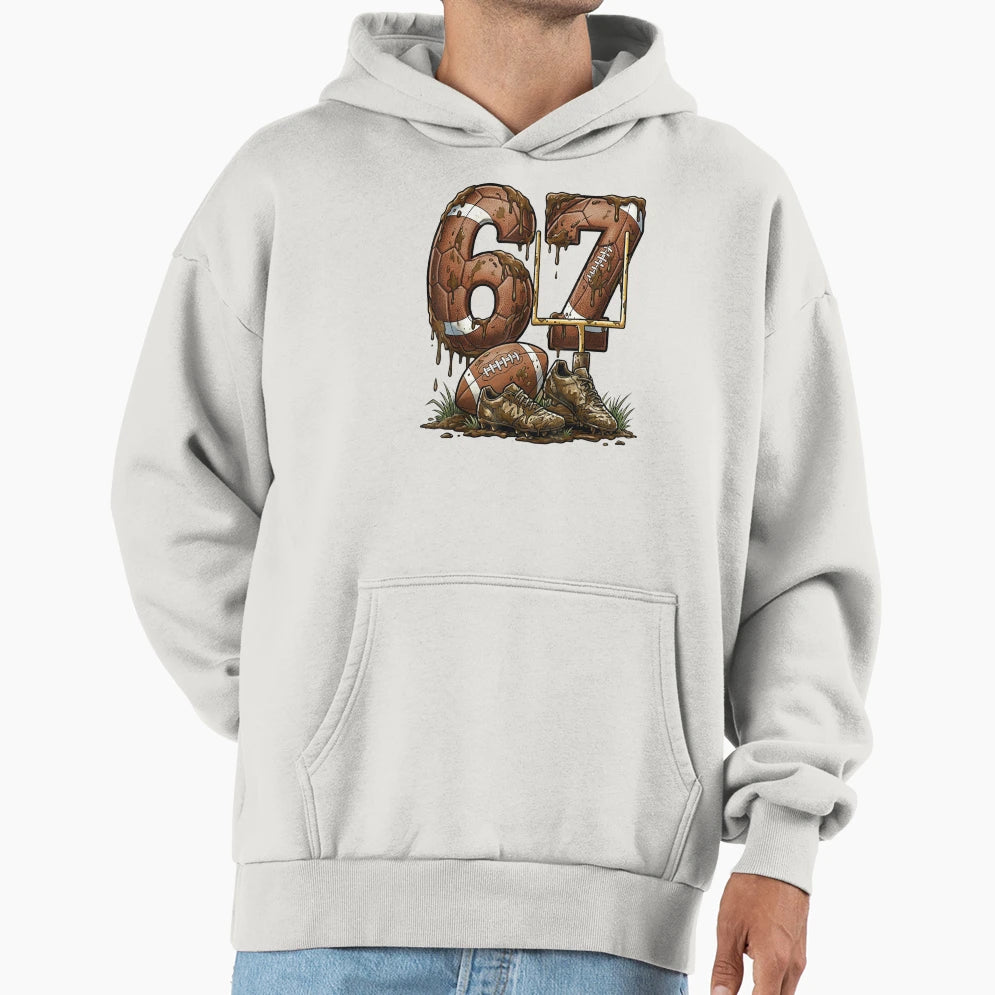 Football 67 Six Seven Meme Funny 6 7 Hoodie - Novelty Apparel Men Women - T-Shirt, Sweatshirt, Hoodie