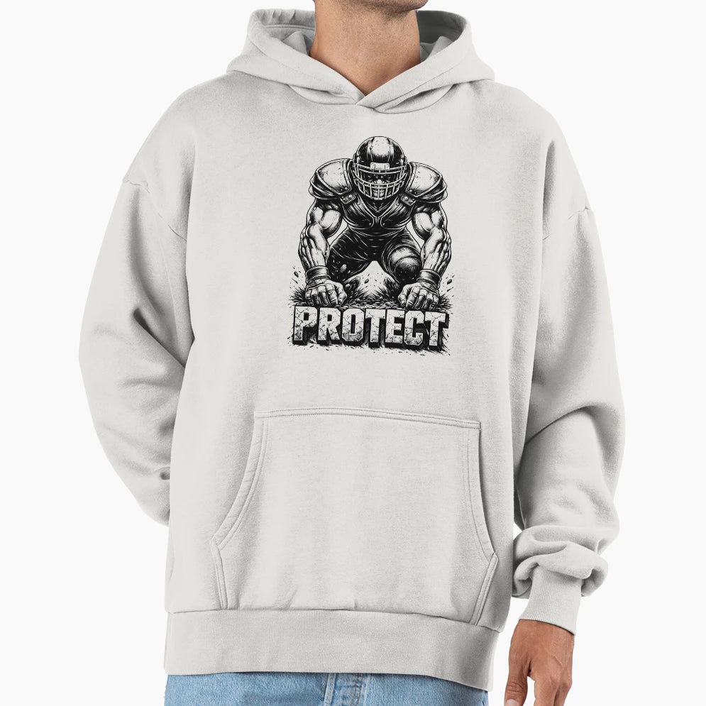 Mean Strong Football Player Lineman Hoodie - Trendy Graphic Men Women - T-Shirt, Sweatshirt, Hoodie