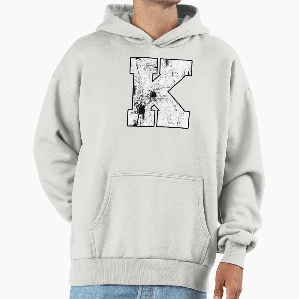 Letter K Initials Hoodie - Graphic Print for Adults - T-Shirt, Sweatshirt, Hoodie