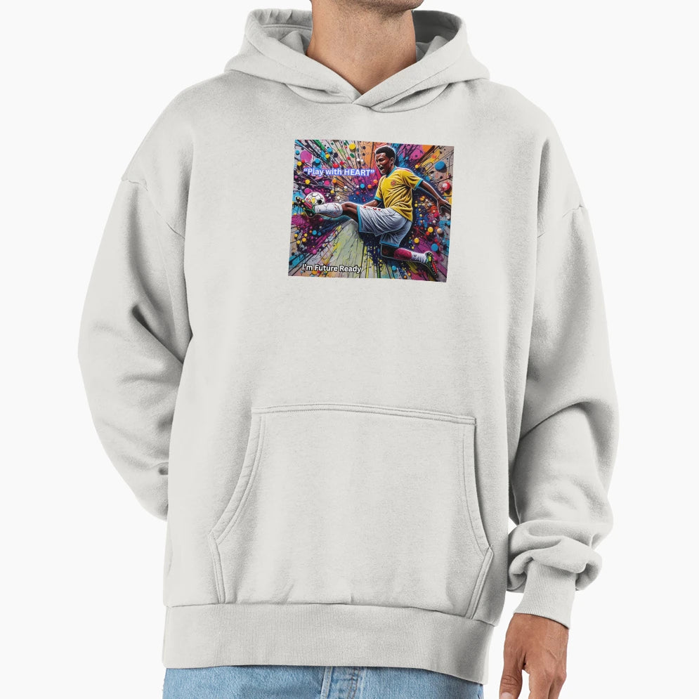 Soccer Play Heart Hoodie - Aesthetic Graphic for Adults - T-Shirt, Sweatshirt, Hoodie