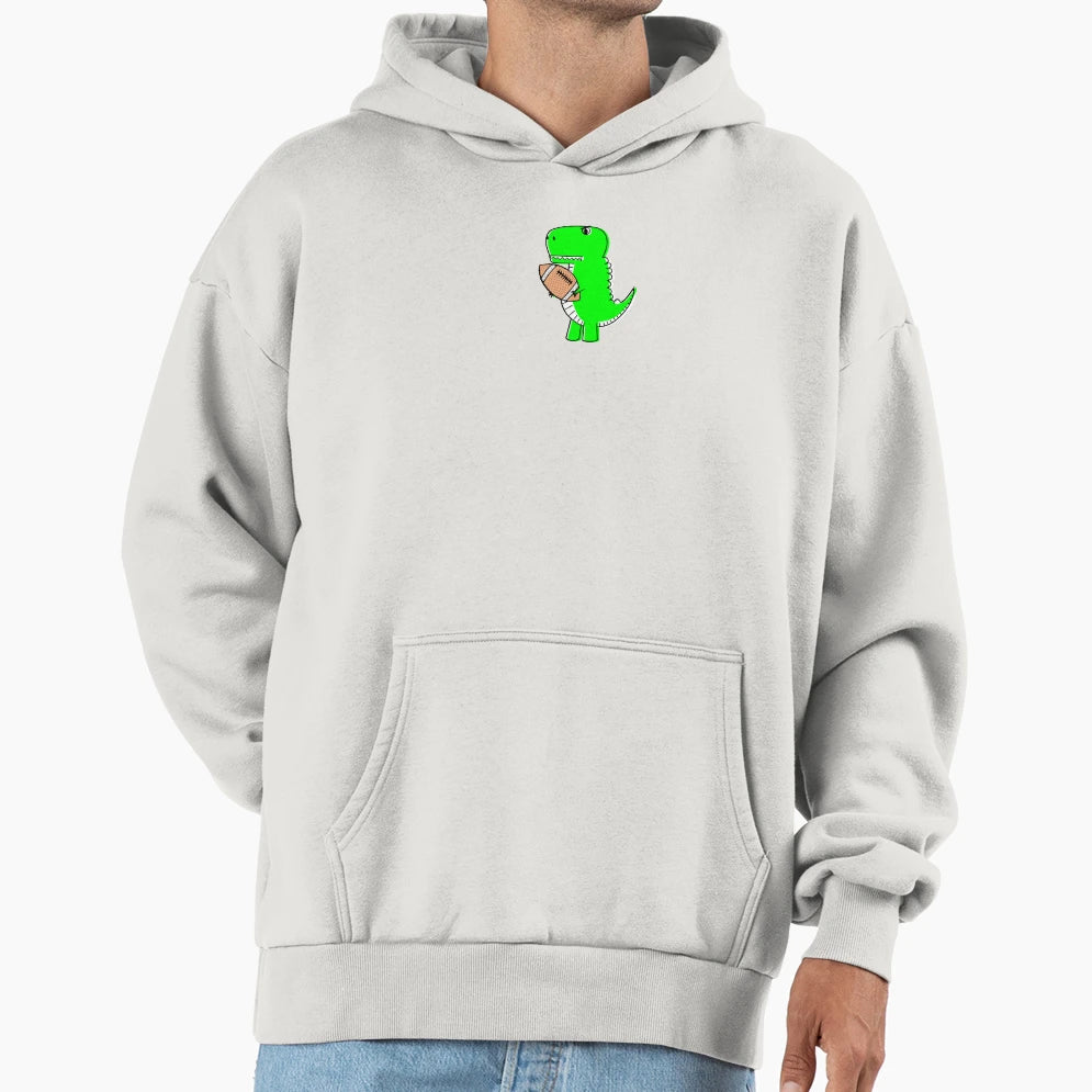 Green Dinosaur Loves Football Hoodie - Trendy Graphic Men Women - T-Shirt, Sweatshirt, Hoodie